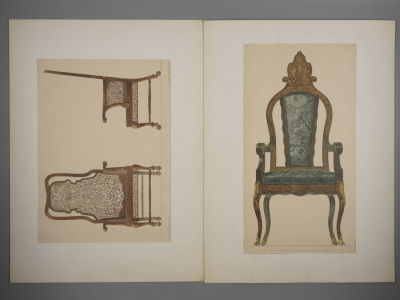 [Проект мебели] Зволянская М., Андреева В. Кресла. Две хромолитографии. Экспедиция заготовления 