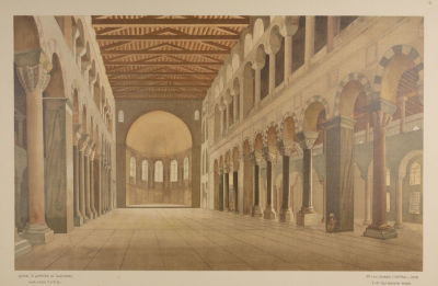 [Князь Гагарин] Внутренний вид церкви св. Дмитрия в Салониках, V-VI в. Лист 6. Хромолитография. 
