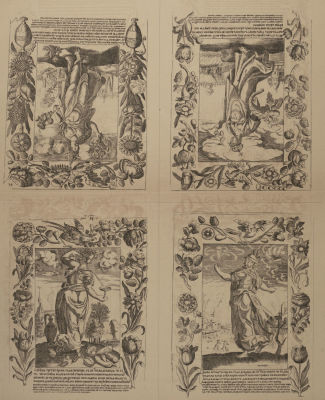 [Материалы для русской иконографии] Времена года. Гравюра. Листы №455-458. Размер 51х41,5 см. Хо 