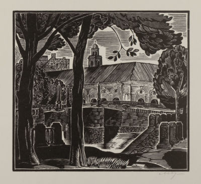 Мезерина Т. К. Никольский рынок. Ксилография. Размер изображения 13х11,8 см, листа 20х20 см. Хор 