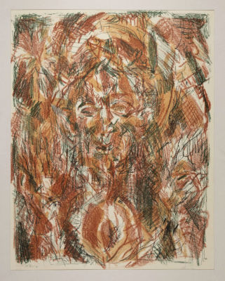 Сергеева Л. А. Пророк. 1990. Бумага, литография. Размер по паспарту 77х57 см. Хорошее 