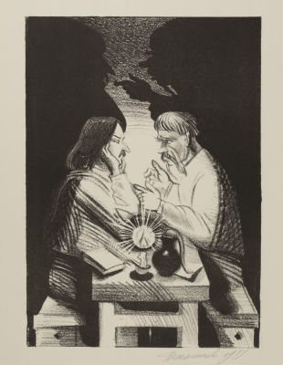 Домашенко Н. И. Гоголь. Вечера на хуторе близ Диканьки. 1989. Бумага, литография. Размер 