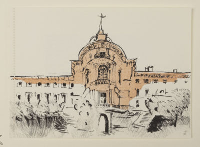 Терешко А. Михайловский замок. Из серии &laquo;Четыре фасада зодчего Бренны&raquo;. 2018. Бумага 