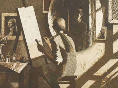 Роменский К. Апрель. 2020. Цветной офорт. Размер изображения 27,5х39 см. Размер листа 45,5х56 