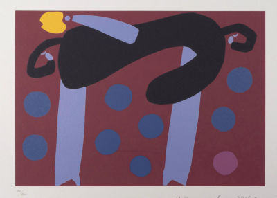 Кириллова И. Дефиле (лиловые сапоги). 2010. Трафаретная печать. Размер 42х29,7 см. Подпись 