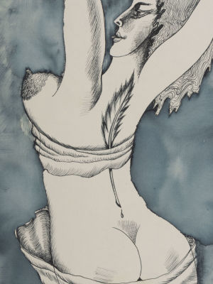 Смелков В. Ника. 1993. Бумага, тушь, акварель. Размер листа 31х24,5 см. Дарственна подпись на 