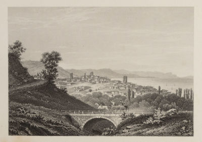 [Воспоминание о Крыме] Алушта. 1883. Бумага, гравюра на меди. Размер 16,5х22,5 см. Хорошее 