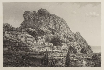 [Воспоминание о Крыме] Гурзуф. 1883. Бумага, гравюра на меди. Размер 16,5х22 см. Хорошее 