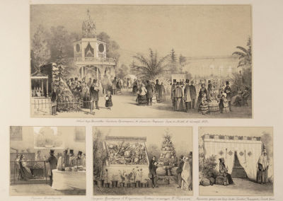 [Русский художественный листок Тимма] Общий вид выставки сельских произведений, в большом 