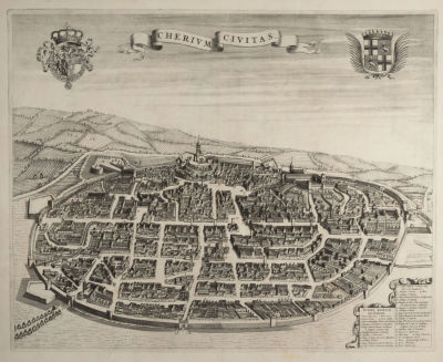 [Издание Яна Блау] Вид на город Кьери, Италия. 1682-1697. Бумага, резцовая гравюра. Размер 