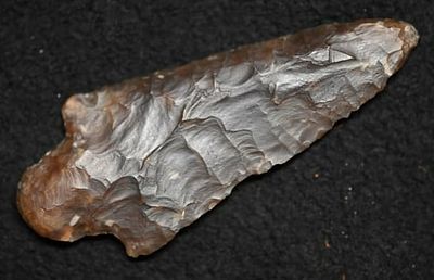 3 3/8" Knife River Chert Adena Found in Vernon Co. WI, Keele COA Ex: Dan Maas Collection. 
