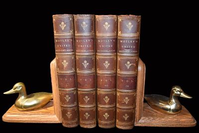 1873 History of the United Netherlands by John Lothrop Motley - 4 Volume Set Half Leather Hardbacks