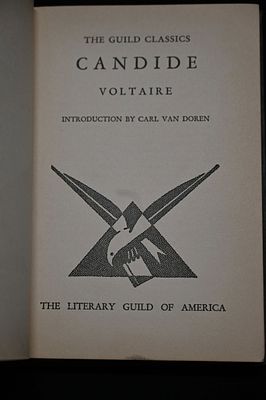 The Guilde Classics Candide Voltaire Introduction by Carl Van Doren Hardcover book in good to 