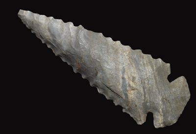 3 1/16" Finely Made Indiana Green Chert Dovetail found in Fulton County, Illinois by Dean 