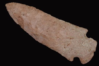 3 3/4" Hopewell Blade found in Lincoln County, Missouri. Found by Donald Koehler, his father or 