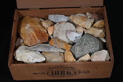 Cigar Box Full of Damaged Arrowheads Found in St. Louis Co. Missouri. Cigar Box measures approx. 8