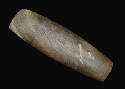 4" Metasiltstone Celt found in Giles County, Virginia. A finely made 4-inch woodworking celt 