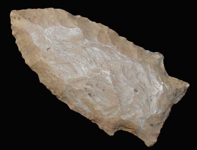2 1/2" Buzzard Roost Creek Arrowhead found in Indiana. Ex James Shield Collection Condition: 