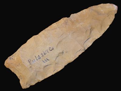 4 3/4" Late Paleo to Early Archaic Blade found in Pulaski County, Ill. Most likely an unrefined 