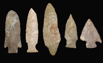 5 Arrowheads found in Mo/Ill Ex Dr James Shields Collection. 5 Arrowheads found in Missouri or 