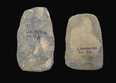 2 Small Stone Celts found in Lancaster County, Pennsylvania. 2 Small Celts found in Lancaster 