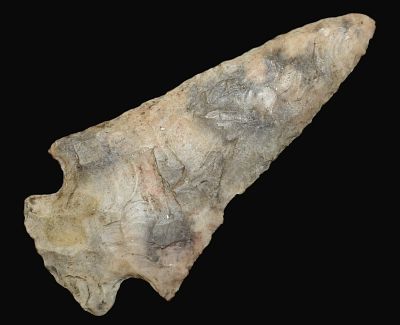3 3/8" Colorful Hopewell Arrowhead found in Pettis County, Missouri. From the late Dr Thomas 