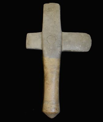 9 1/4 Inch Monolithic Limestone Axe Pike County Illinois - Direct Purchase Provenance. Modern 