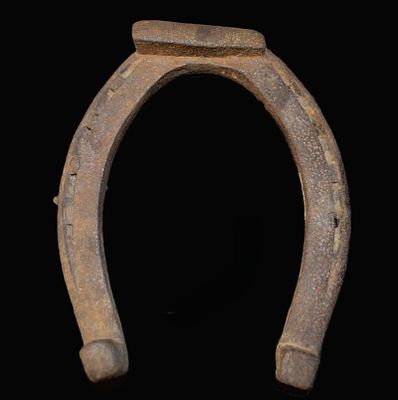 Hand Forged European Horseshoe 19th to Early 20th Century. TITLE: Hand Forged European Horseshoe 