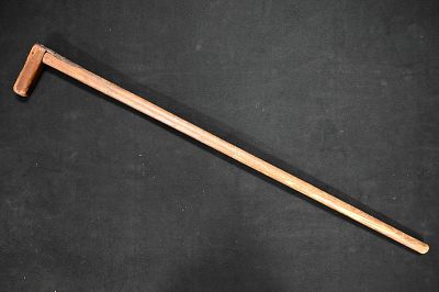 35" Vintage Hand Reinforced Wood Walking Cane. Condition: Authentic