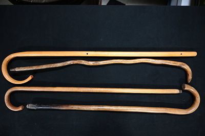 4 Vintage Wood 35"-38" Walking Canes. Condition: Authentic
