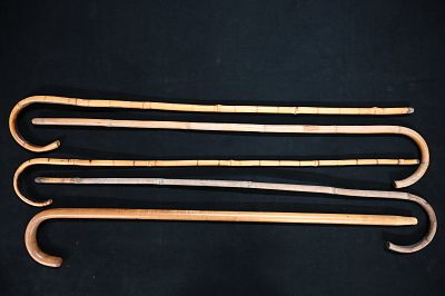 5 Vintage Wood/Bamboo 36" Walking Canes. Condition: Authentic