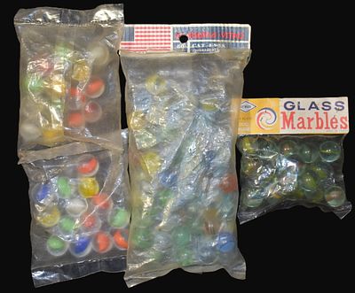 Vintage Cats eye Marbles Lot. Group of vintage cats eye marbles in original bags with assorted 