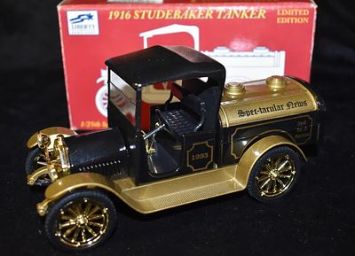 1916 Studebaker Tanker 1/25th Scale Diecast Metal Bank - New in the Box. 1916 Studebaker Tanker 