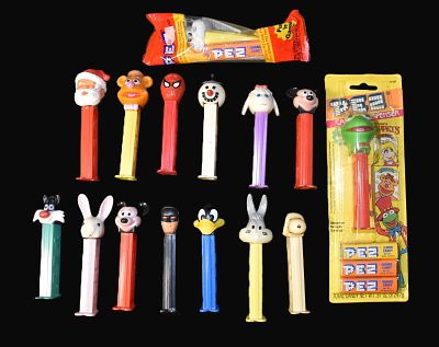 15 Pc Vintage PEZ Dispenser Character Collection Including Muppets, Disney, Warner Bros &amp; 