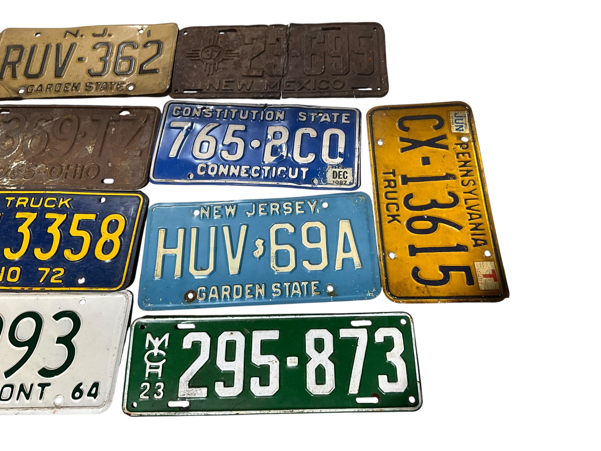 13 Vintage License Plates
