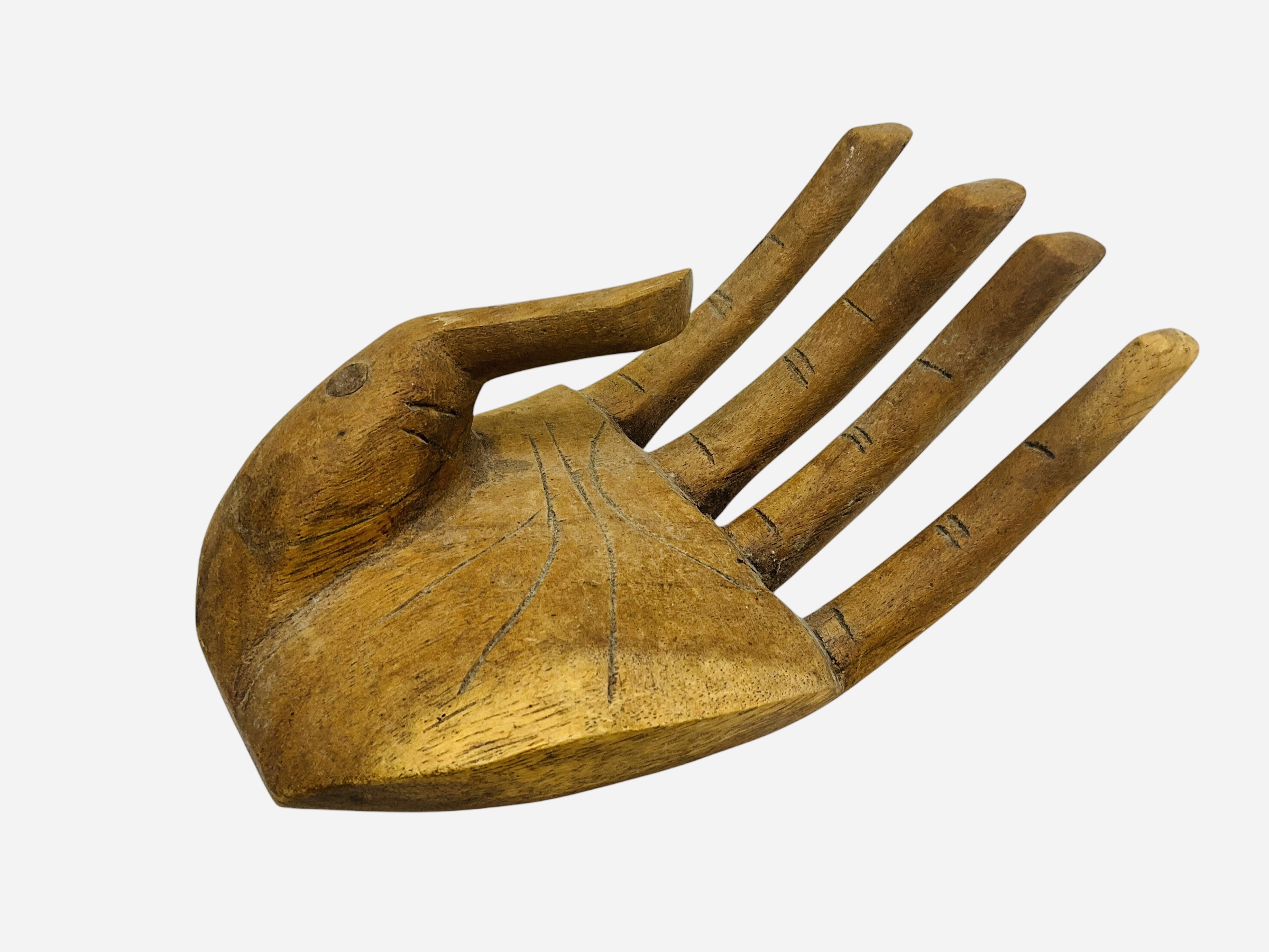 Outsider Art Left Hand Wood Carving