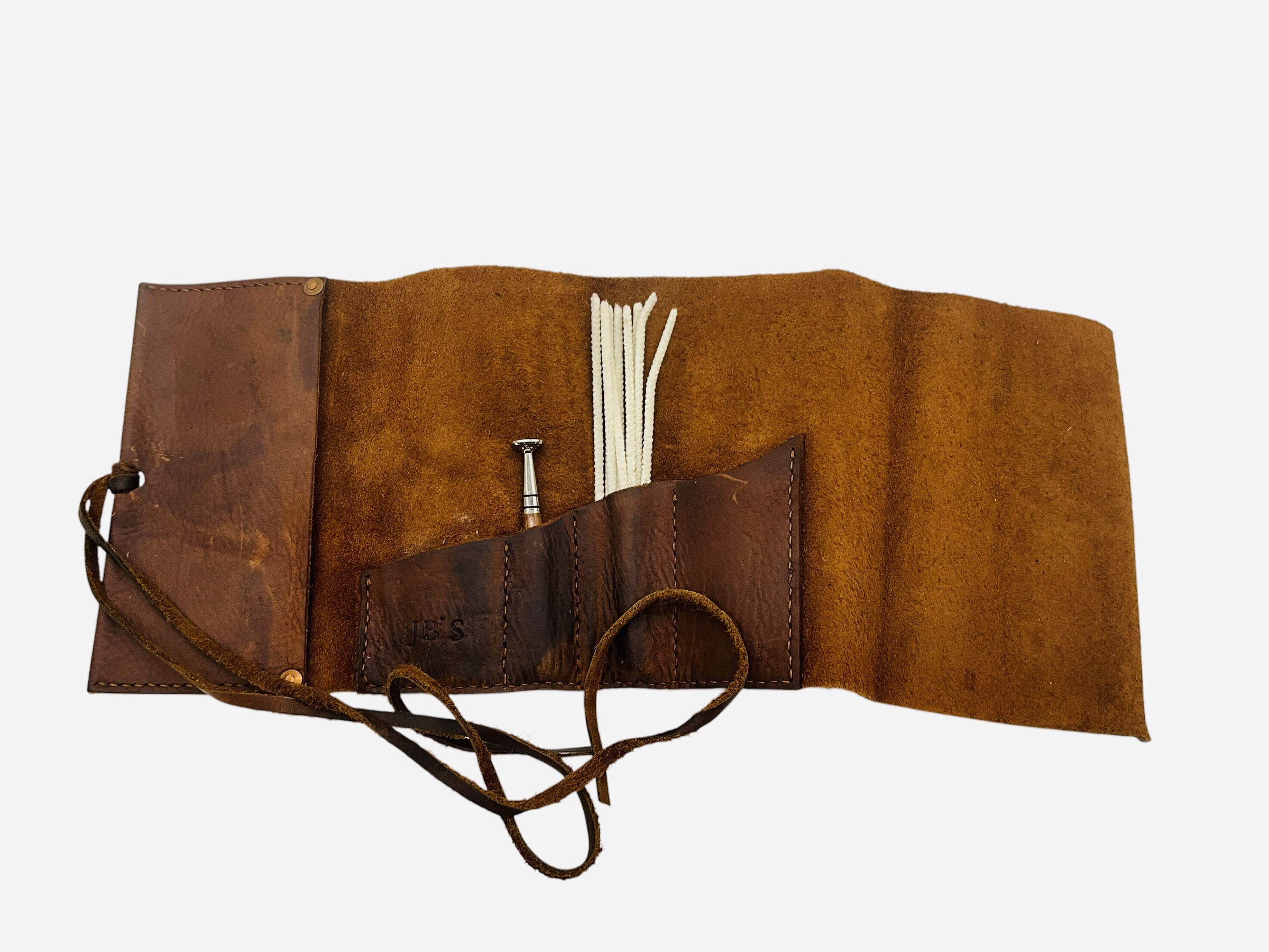 Leather Smoking Pipe Roll Pouch