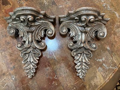 Two Decorative Wall Shelves. Excellent condition. Each shelf measures 11.5" x 10.25" x 5.5".