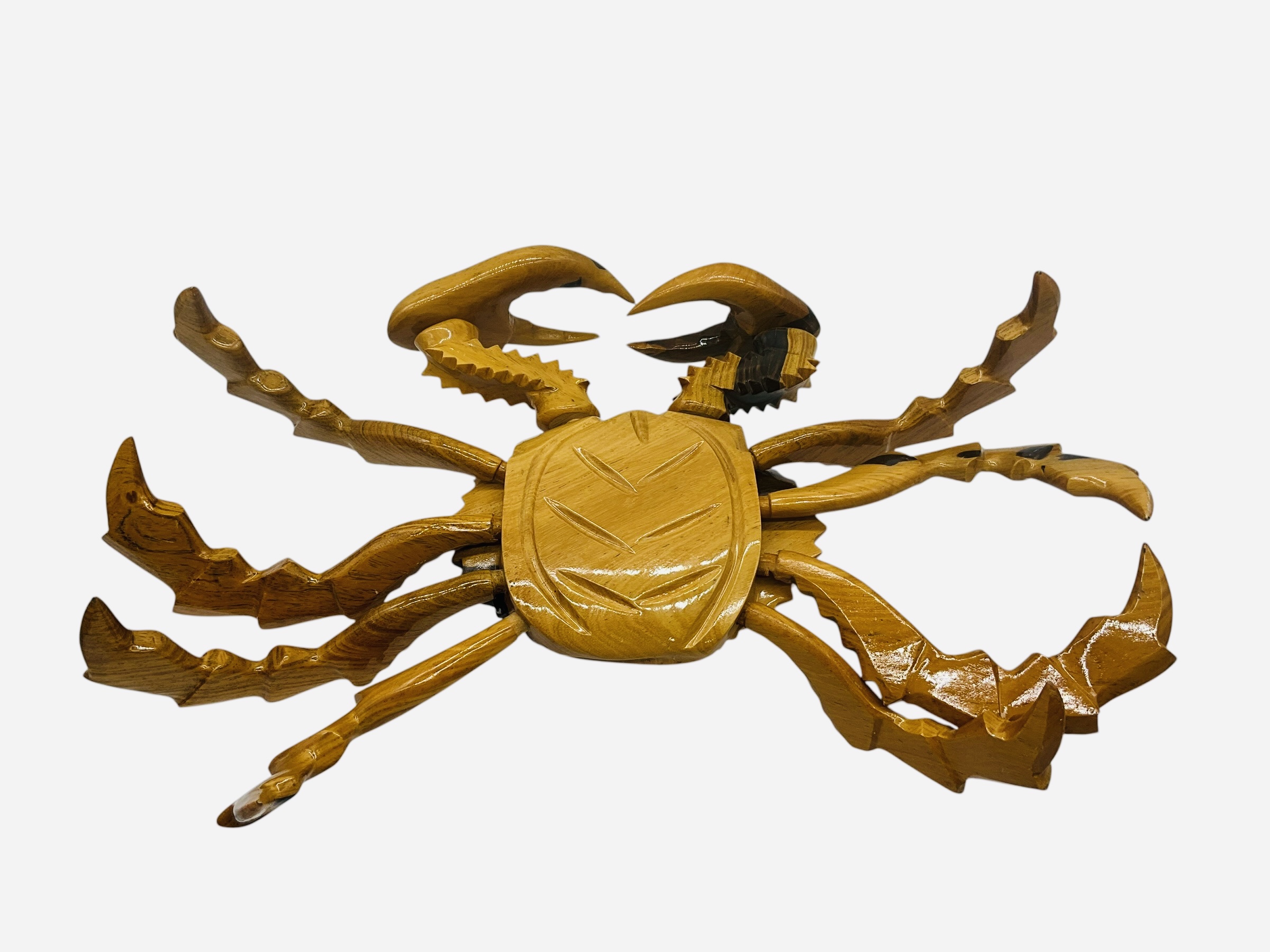 Large Carved Wooden Crab