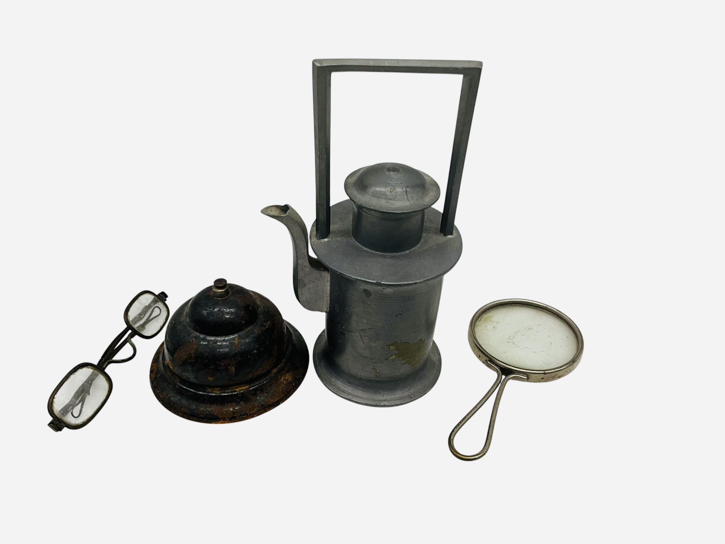 Vintage Chinese Teapot / Eyeglasses / Desk Bell / Magnifying Glass