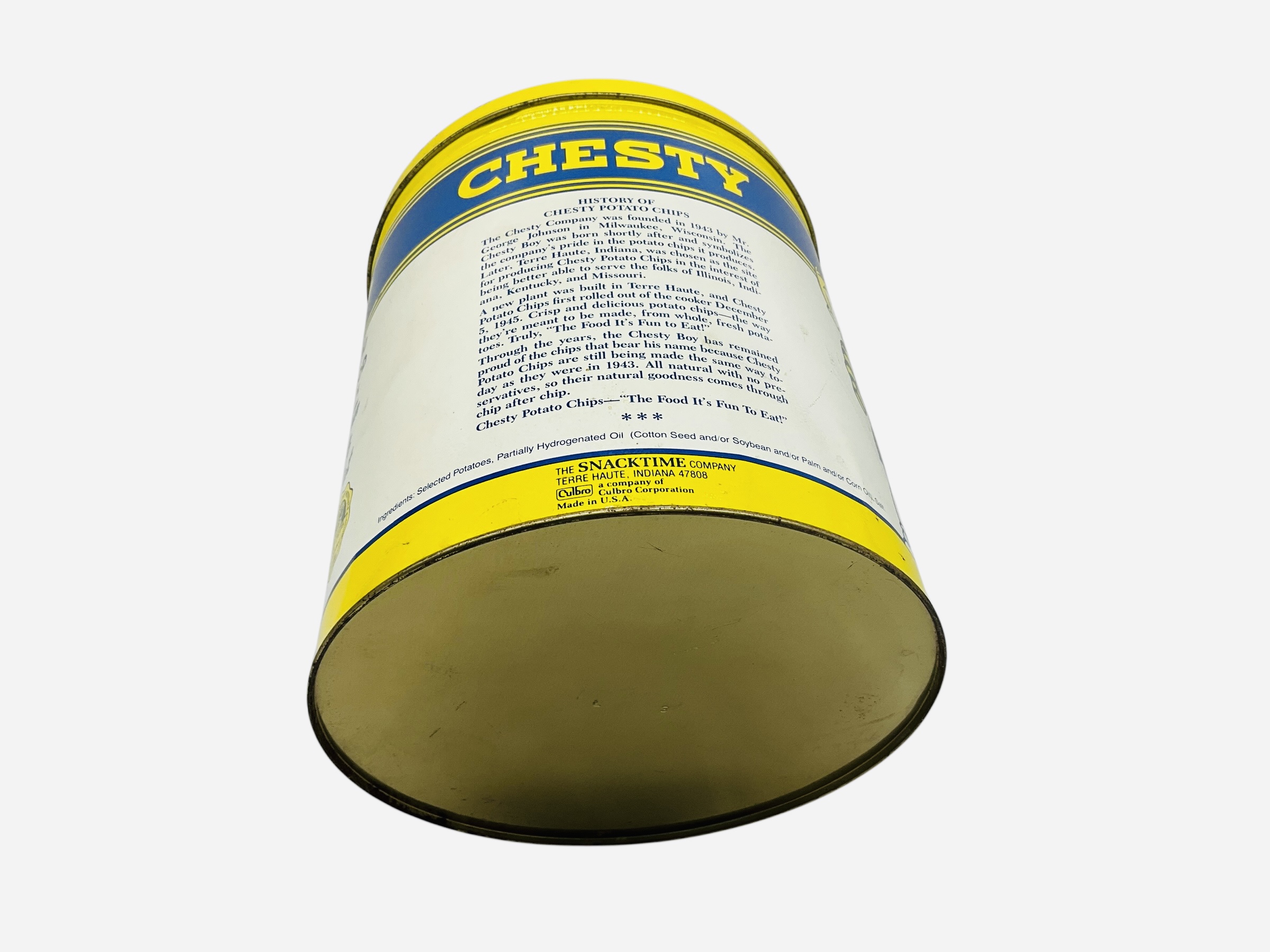 Vintage Chesty Potato Chips Large Tin
