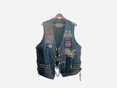 Vintage UNIK Leather Riding Jacket SANITY’S REJECTS. Good worn condition. Size 50. See photos.