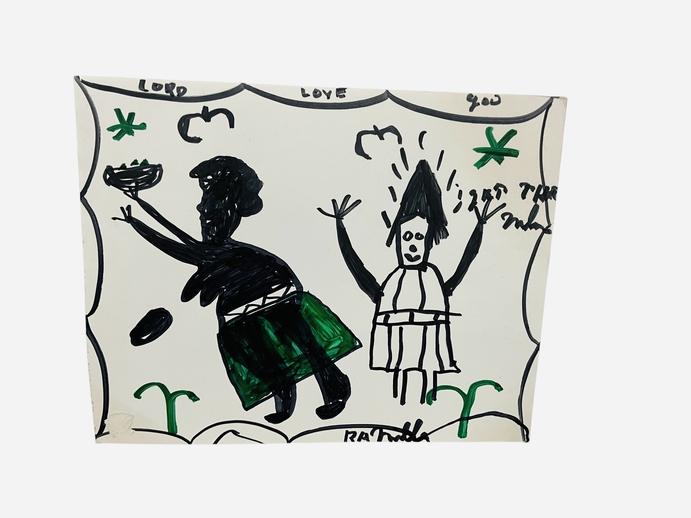 R.A. Miller LORD LOVE YOU Folk Art Painting