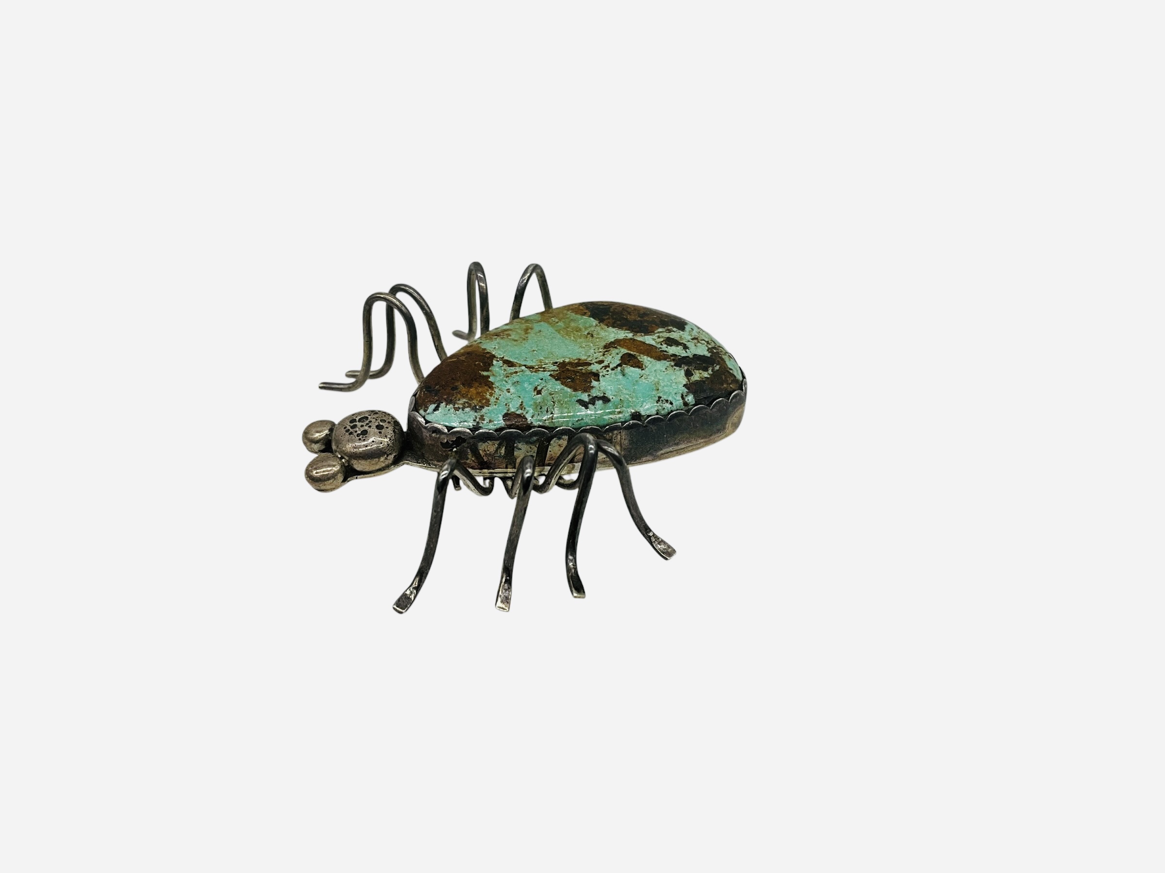Turquoise Navajo Spider Brooch