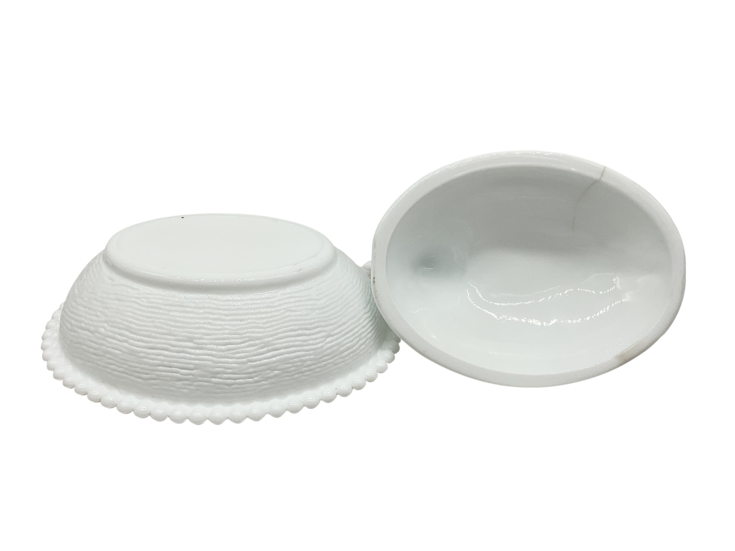 Vintage Milk Glass Hen On Nest