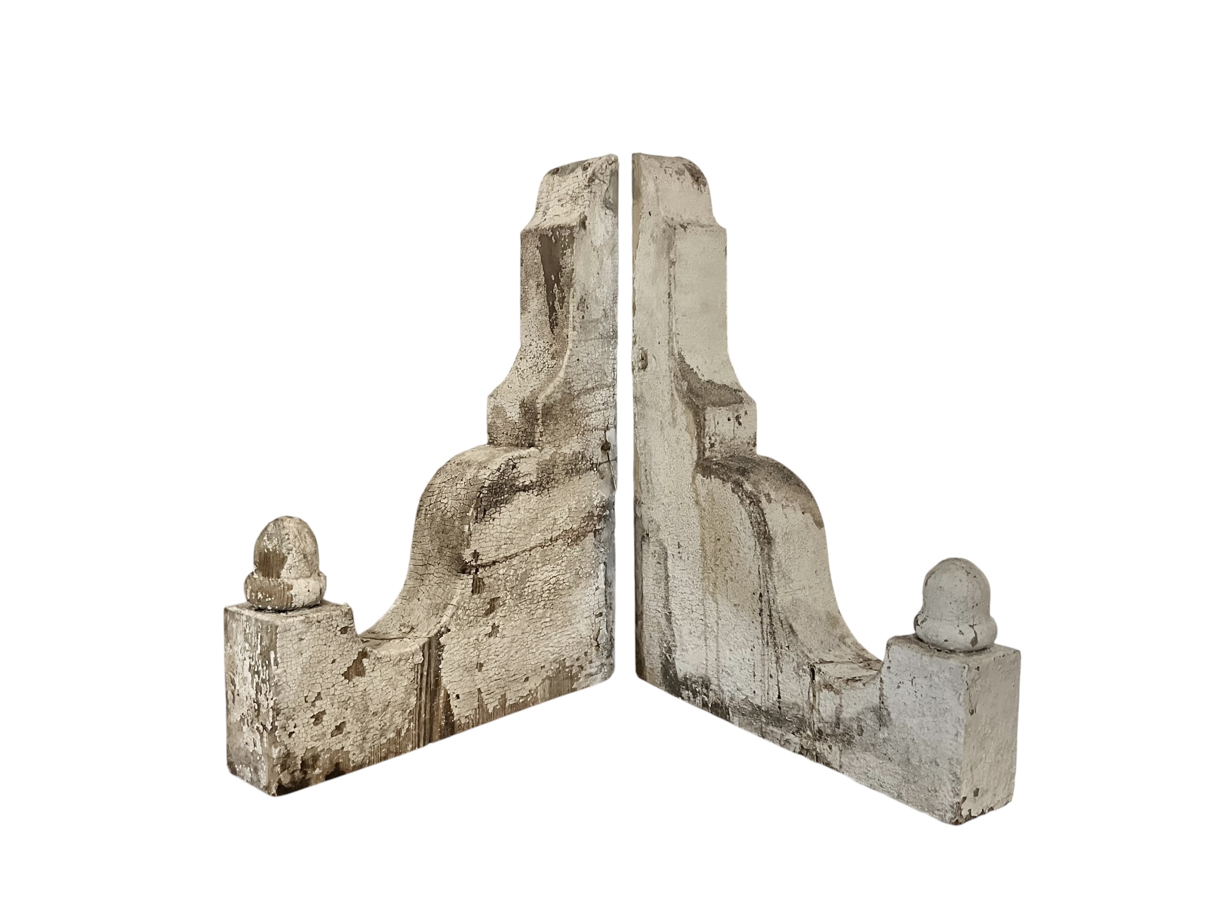 Pair Antique Wooden Matching Corbels Architectural Salvage