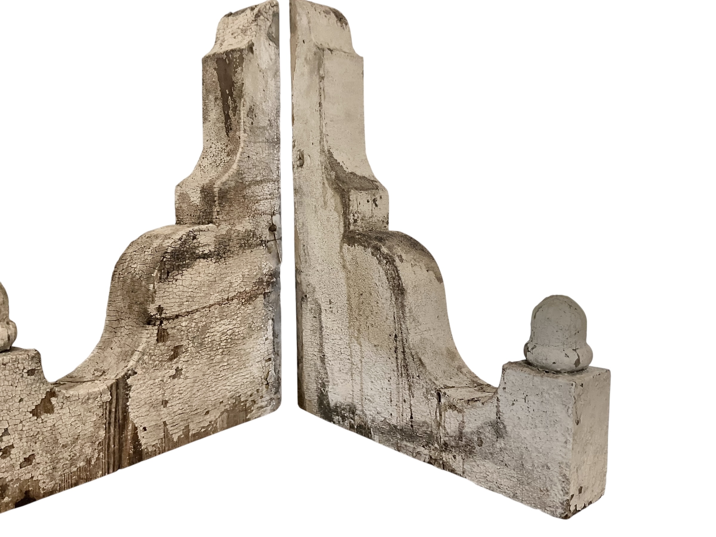 Pair Antique Wooden Matching Corbels Architectural Salvage