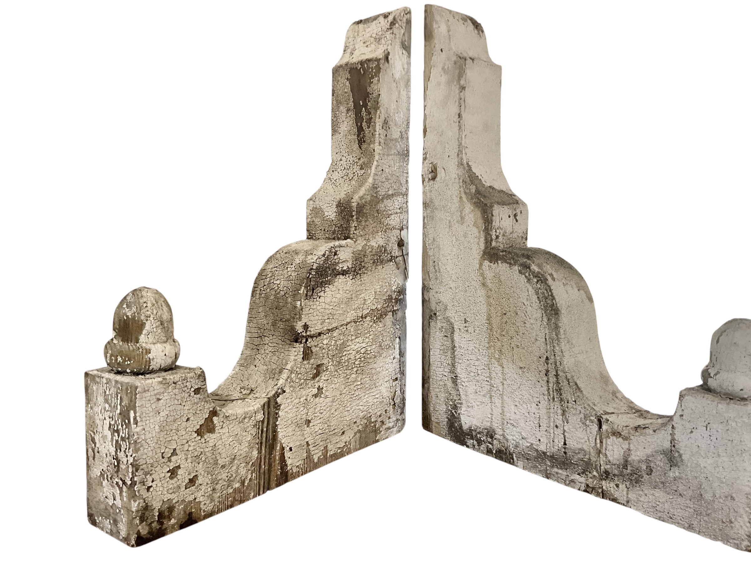 Pair Antique Wooden Matching Corbels Architectural Salvage