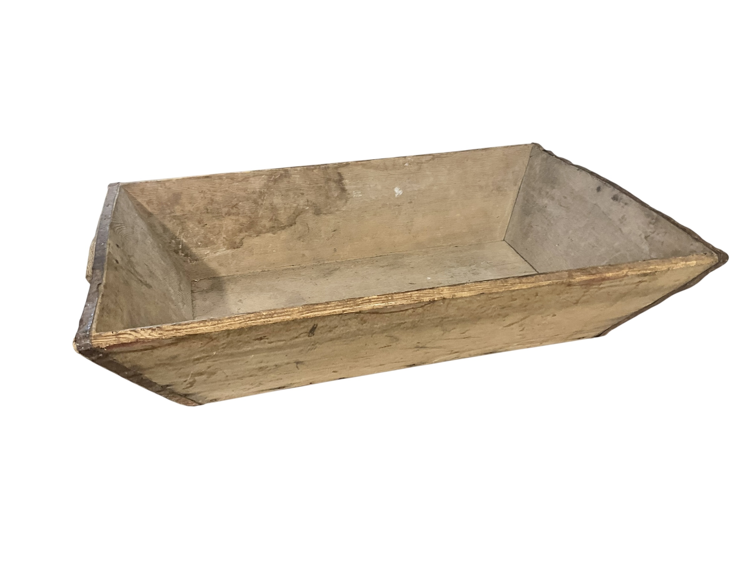 Old Antique European Wooden Trough Dough Bowl