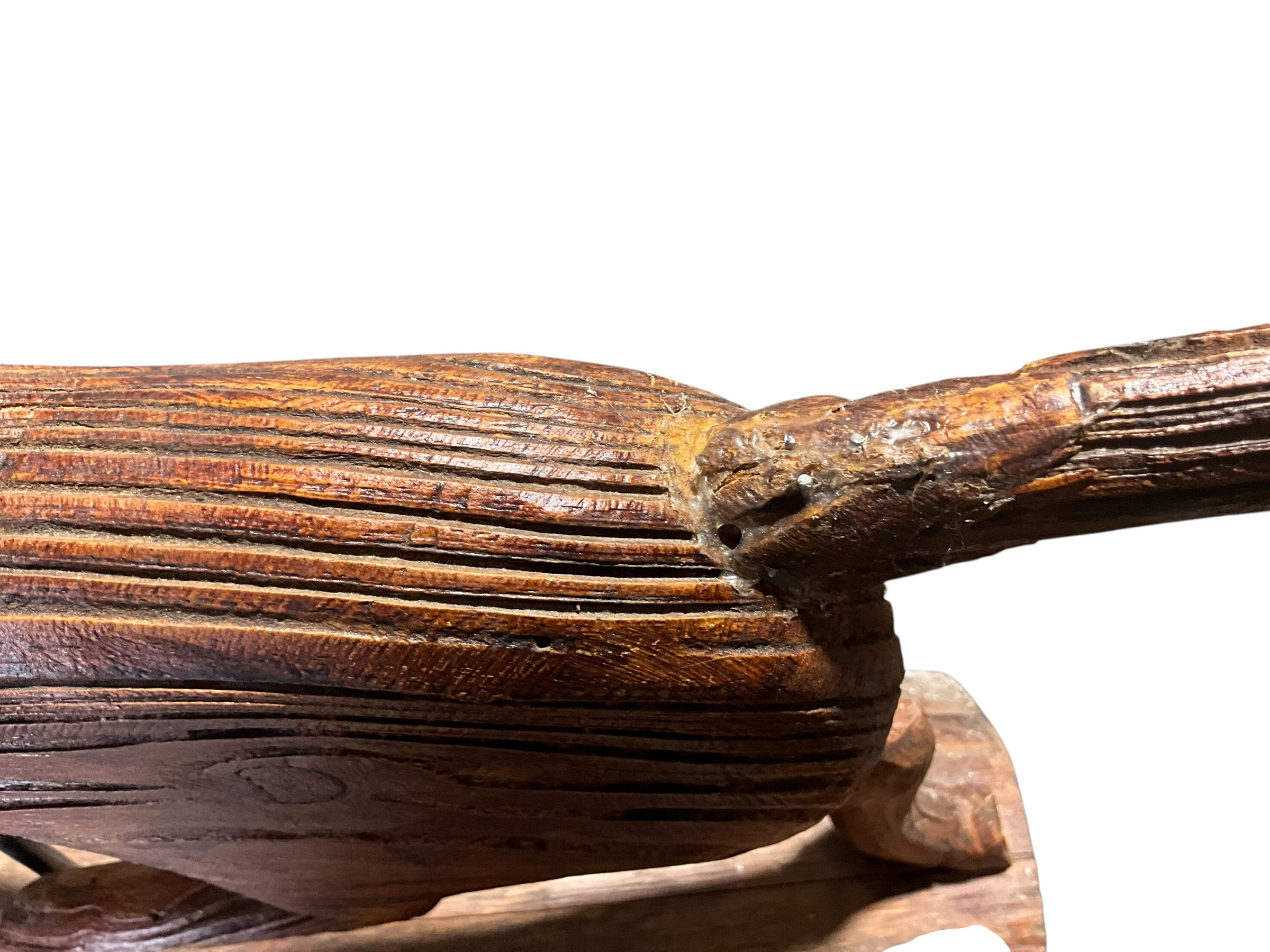 Hand Carved Trotting Horse On Wood Base